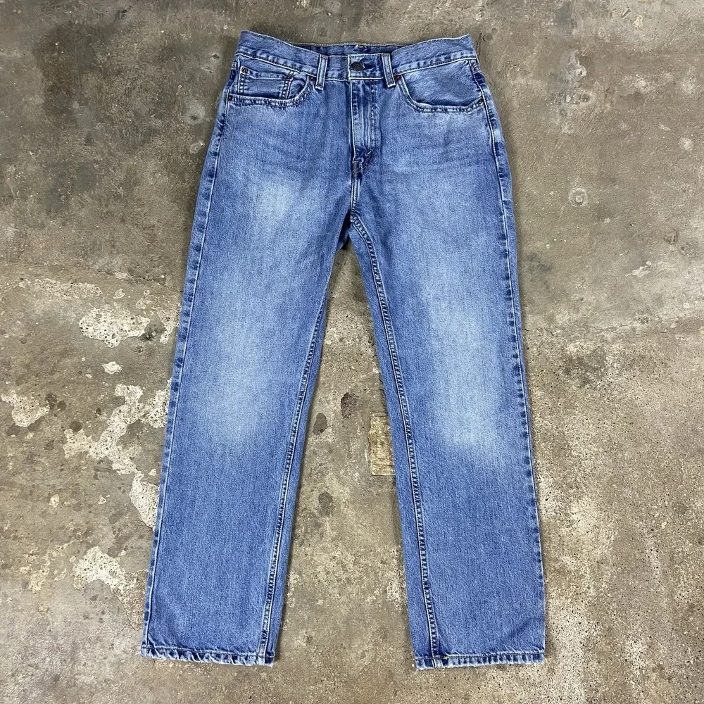 Levi's 505 Jeans Size 33x30 Blue Denim Medium Wash Straight Regular Fit Cotton